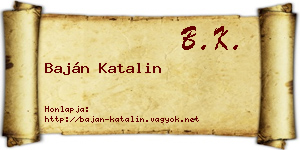 Baján Katalin névjegykártya