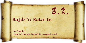 Baján Katalin névjegykártya